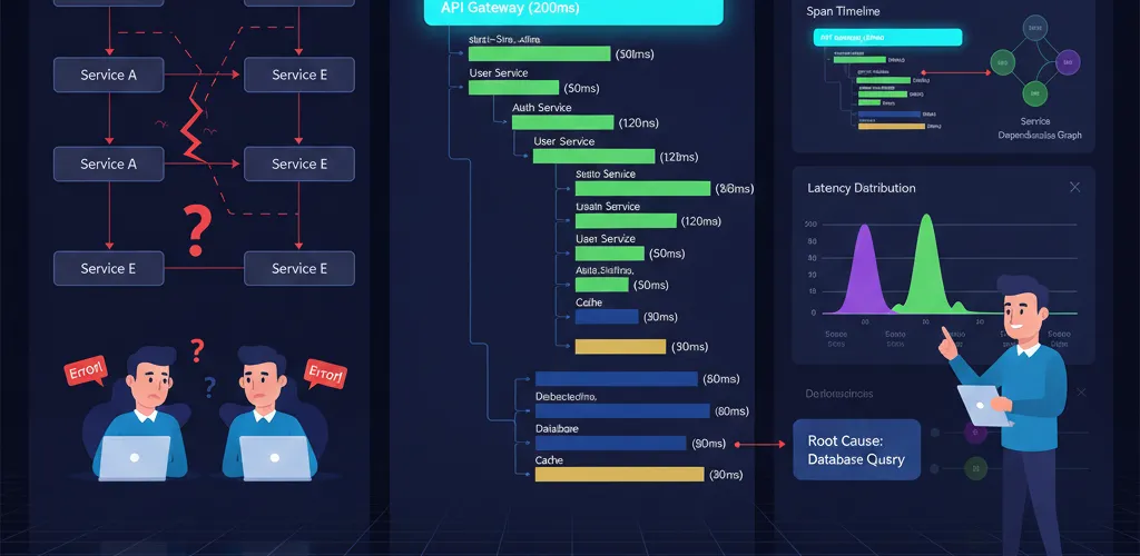 Blog post image for Tracing Microservices with OpenTelemetry - Struggling to monitor your microservices? Learn how OpenTelemetry can help you trace requests across distributed systems. This guide covers the basics of setting up OpenTelemetry, visualizing traces, and quickly identifying bottlenecks or errors. Improve your system's reliability and gain clear insights into your microservices architecture!