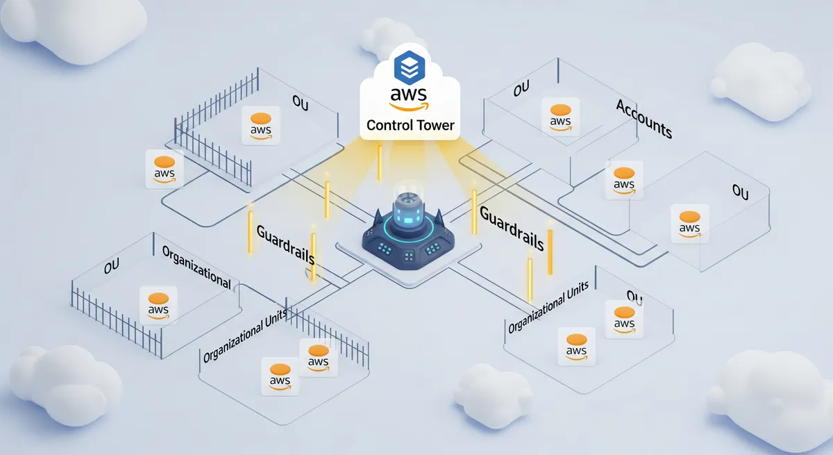 Blog post image for Navigating Growth: Building a Secure and Scalable AWS Environment with a Multi-Account Architecture and Control Tower - Learn how to leverage a multi-account AWS architecture with AWS Control Tower for enhanced security, compliance, and streamlined management. Discover best practices and FAQs.