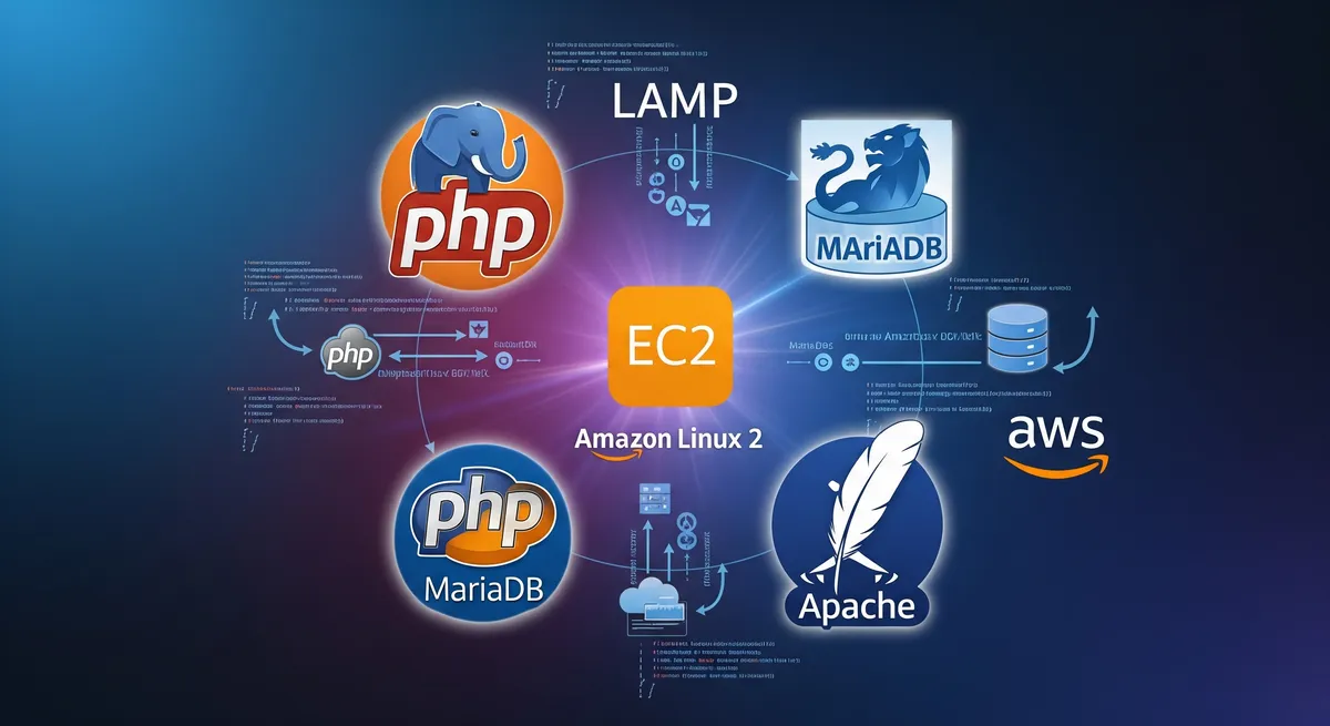 Blog post image for How to Install PHP and MariaDB on Amazon Linux 2 - We will learn how to set up PHP and MariaDB on Amazon Linux 2 in this tutorial. We will also discover how to set up PHP so that it functions with the Apache web server. We will also discover how to set up MariaDB so that it functions with PHP.