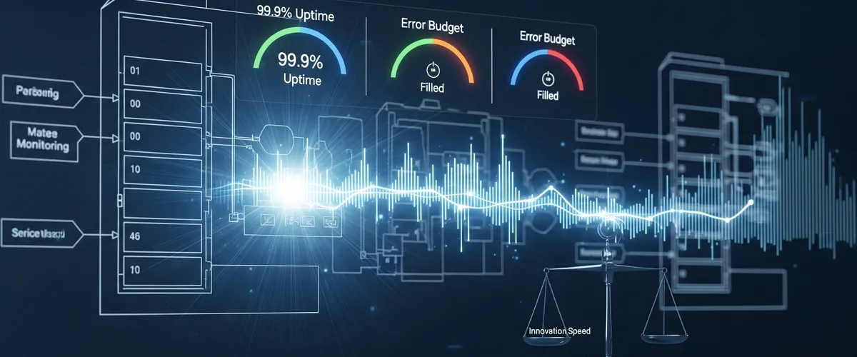 Blog post image for Designing SLOs and Error Budgets: Your Blueprint for Sustainable Reliability - Learn how to design effective SLOs and error budgets to balance innovation with reliability. This comprehensive guide covers SLIs, monitoring, business goals, and best practices for sustained service health.