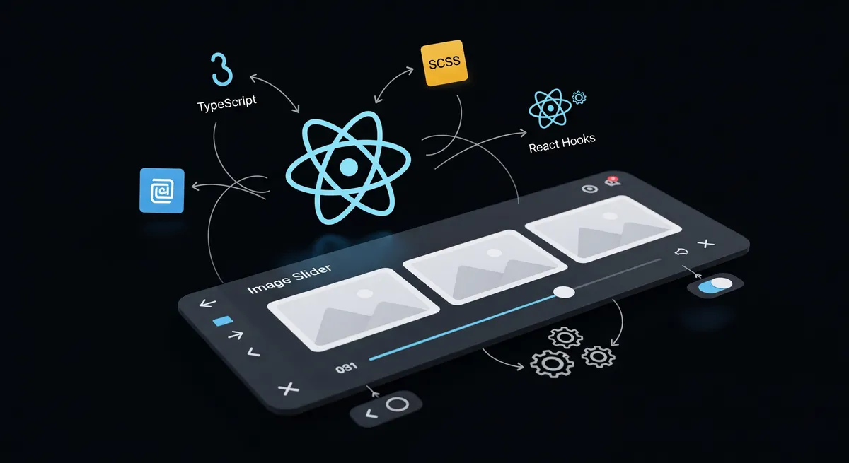 Blog post image for Building a Customizable Image Slider in React Using Hooks, SCSS, and TypeScript - This article will guide you through the process of creating a React slider component using Hooks, SCSS, and TypeScript. By the end of this tutorial, you will have a functional and customizable slider that can be easily integrated into your project.