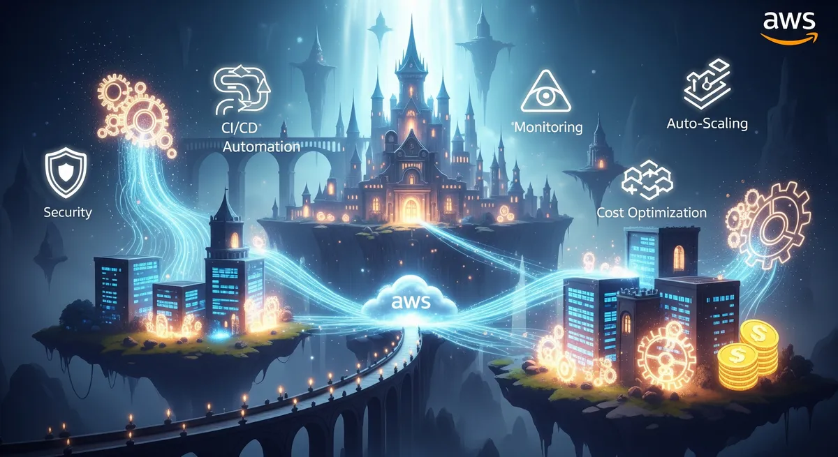 Blog post image for Unleashing the Magic: Best Practices for Infrastructure Automation in a Cloud Native AWS Environment - In the realm of Cloud Native AWS environments, mastering infrastructure automation is essential to unlock the full potential of your magical kingdom. From security spells to optimizing performance, this section will reveal the best practices and secret enchantments for achieving seamless infrastructure automation. Join us on this enchanting journey as we explore the spells and rituals that will transform your Cloud Native AWS environment into a well-oiled, high-performing realm.