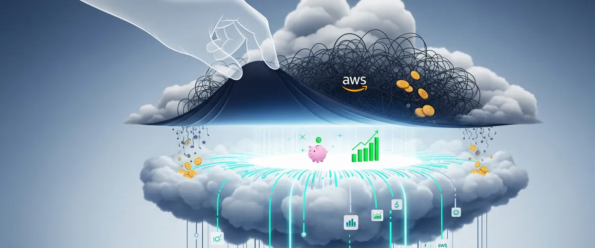 Blog post image for Unmasking Hidden Costs: Your Guide to AWS Cost Optimization Cleanup Strategies - Unlock significant savings in AWS by implementing effective cleanup strategies. This guide covers identifying hidden costs, practical cleanup actions for EC2, EBS, S3, RDS, and more, and how to leverage automation with Cost Explorer, Cloud Custodian, and spot instances for continuous optimization. Learn to reduce waste and maximize your AWS investment.