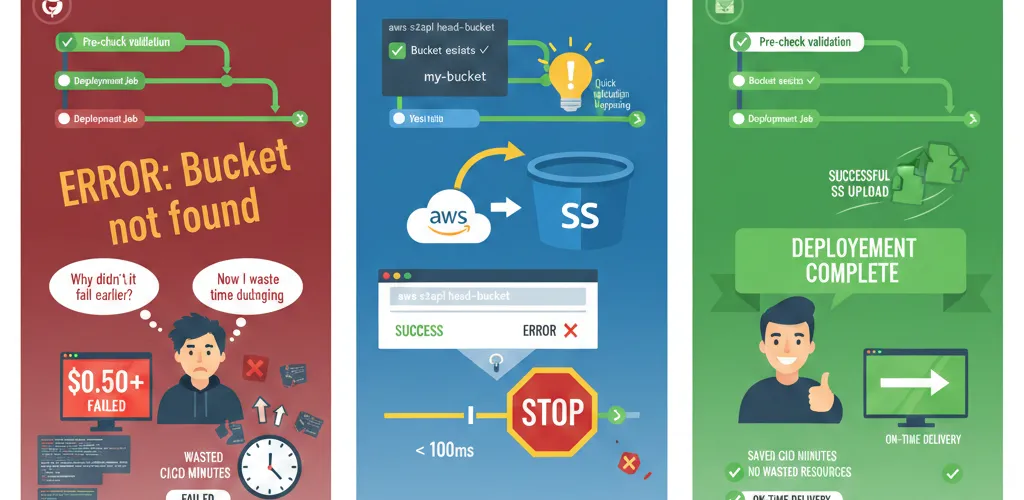 Blog post image for Check S3 Bucket Existence - Validate AWS S3 bucket presence in your scripts. This Bash snippet efficiently checks if a bucket exists before proceeding with operations.