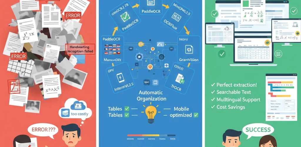 Blog post image for Top 7 Open Source OCR Models for Document Processing - Explore the best open source OCR models for converting documents, images, and PDFs to text. Compare olmOCR, PaddleOCR, OCRFlux, and more with performance benchmarks and implementation guides.