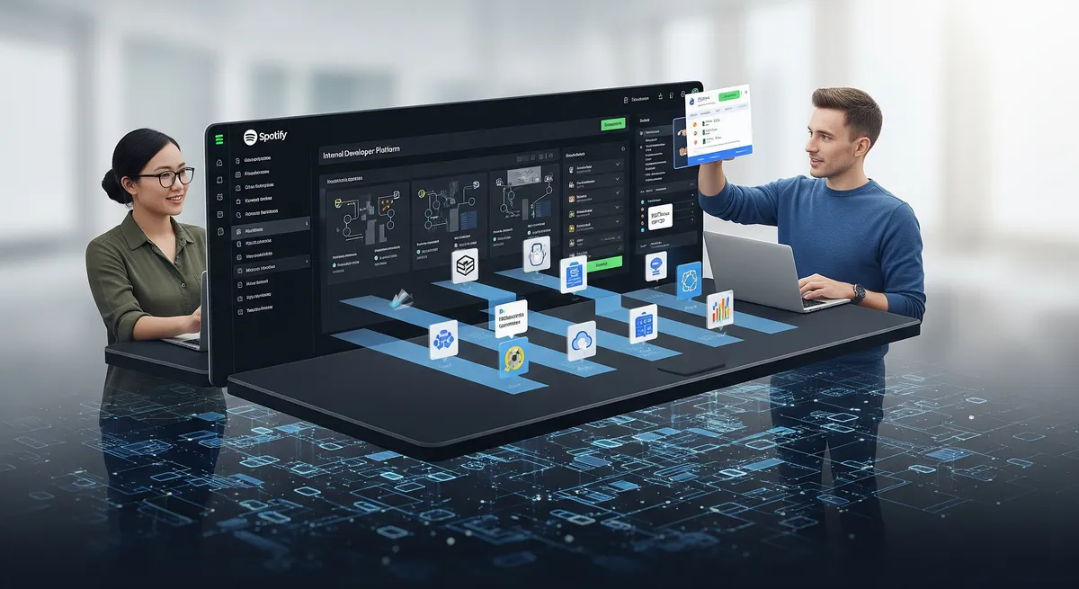 Blog post image for Platform Engineering: Building Internal Developer Platforms (IDPs) - Learn how platform engineering and Internal Developer Platforms (IDPs) are revolutionizing software development. Discover benefits, challenges, best practices, and the Spotify case study. Simplify complexity and boost developer productivity!