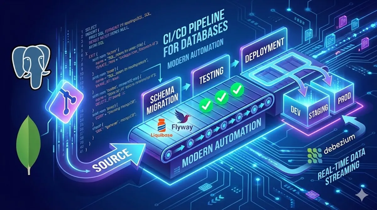 Blog post image for Database DevOps: Making PostgreSQL and MongoDB CI/CD Feel Natural - Ready to ditch manual database updates? Learn how Database DevOps and CI/CD can transform PostgreSQL and MongoDB management for faster, more reliable releases.