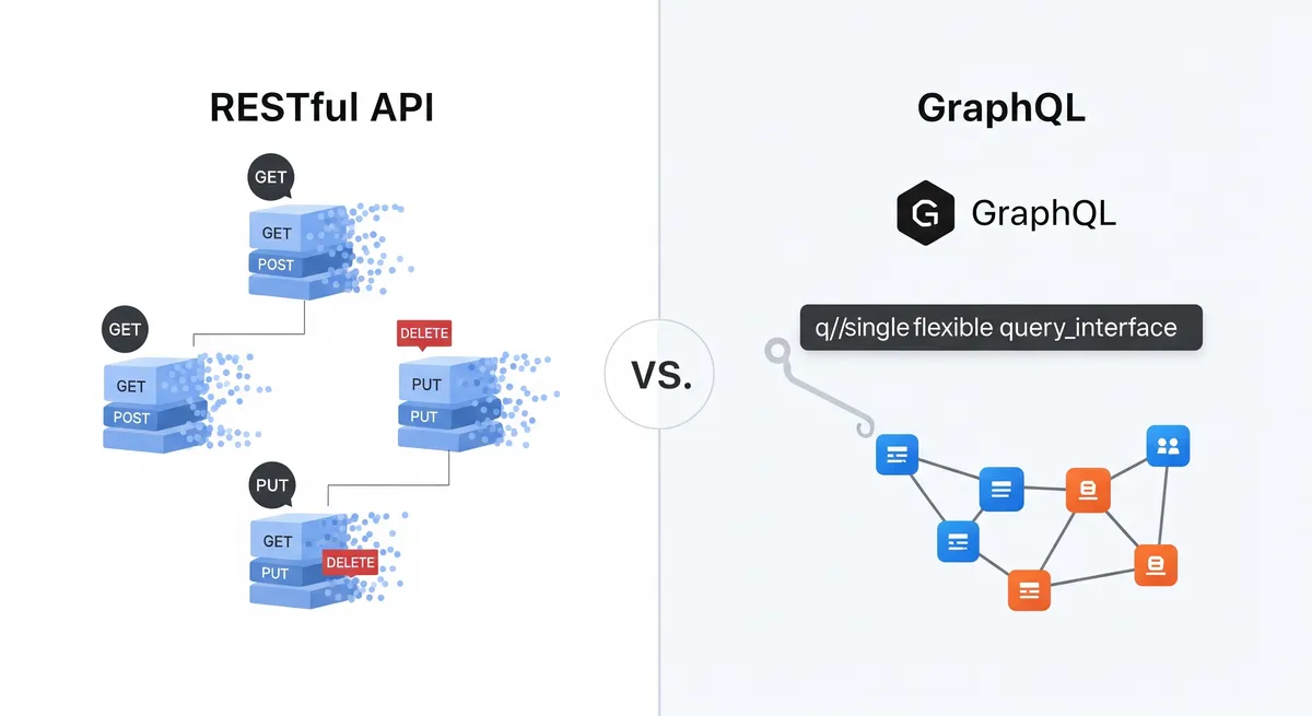 Blog post image for RESTful API vs. GraphQL: Which API is the Right Choice for Your Project? - Consider yourself a software engineer working on a brand-new customer project. Your customer has requested you to develop an application that has to analyze and show a lot of data in real-time. You've made the decision to create an API to manage the data, but you're unsure of the best kind to utilize. Which API should you use—the tried-and-true RESTful API or the more recent, customized GraphQL API?