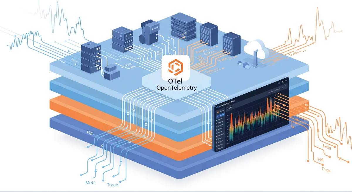 Blog post image for Full-Stack Observability with OpenTelemetry: Getting a Clear View of Your Systems - Learn how to get a full view of your complex systems using OpenTelemetry. This guide covers the basics, benefits, using it with Prometheus and Grafana, and answers common questions.