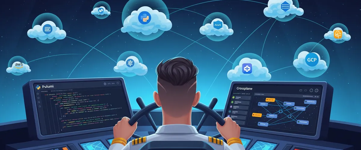 Blog post image for Navigating the Future of Cloud with Multi-Cloud IaC: Pulumi and Crossplane - Explore multi-cloud Infrastructure as Code with Pulumi and Crossplane. Learn how these tools enhance agility, reduce vendor lock-in, and shape the future of cloud management.