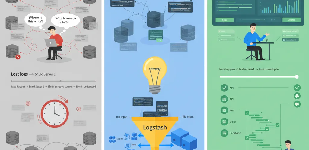 Blog post image for Structured Logging & Log Aggregation with ELK Stack - Learn centralized logging for microservices using Elasticsearch, Logstash, and Kibana. This guide covers structured logging best practices, log pipeline setup, Kibana dashboards, alerting strategies, and log retention policies for production observability.